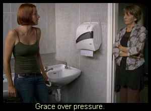 Grace and Stella at odds in the ladies